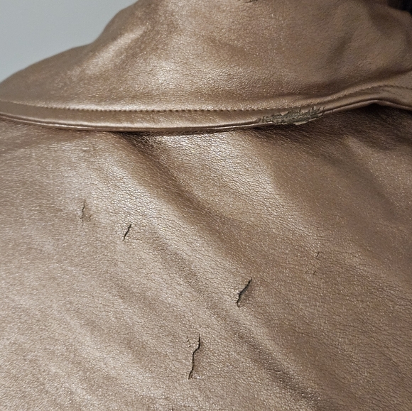 DISNEY Maleficent Sleeping Beauty rose gold faux leather jacket Med.see photos - Picture 6 of 16
